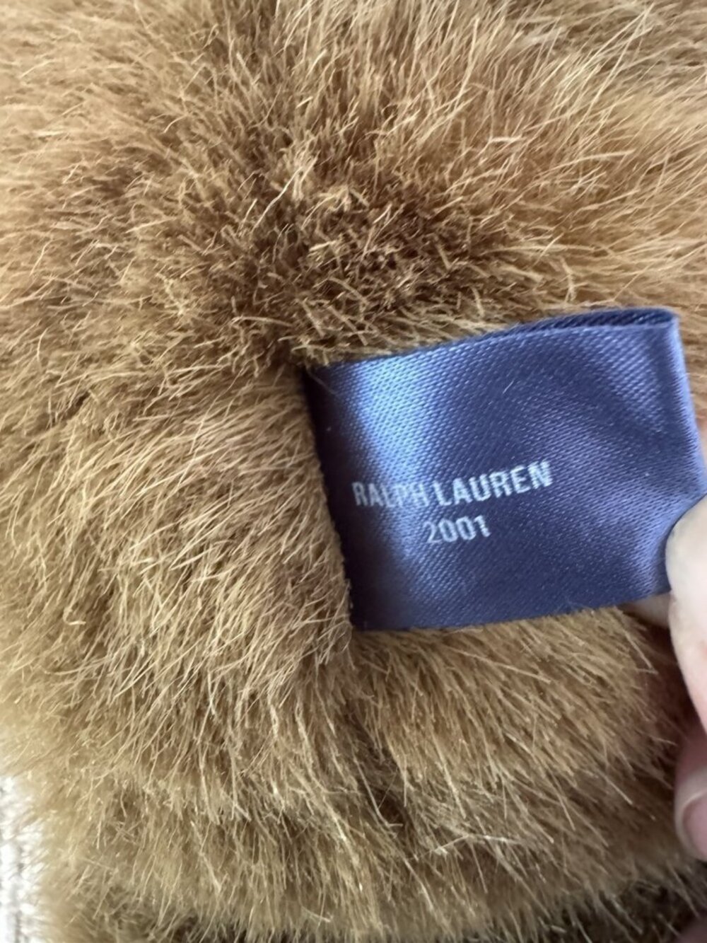 VTG Polo Ralph Lauren Teddy Bear 2001 Blue LOGO Scarf Plush Stuffed Animal - Picture 5 of 5